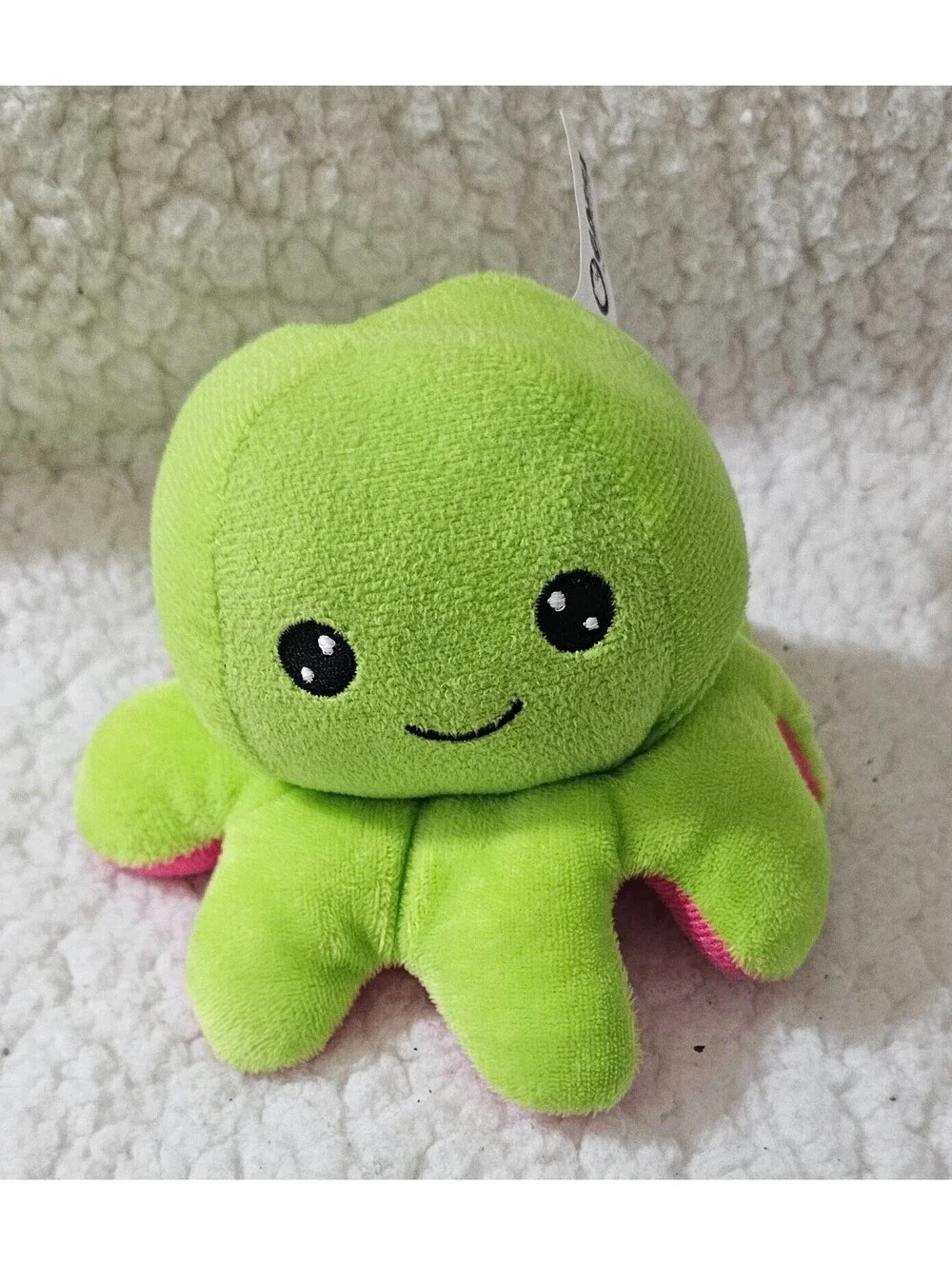 Goffa Octopus Plush Toy Green & Pink Smiling Stuffed Animal 5